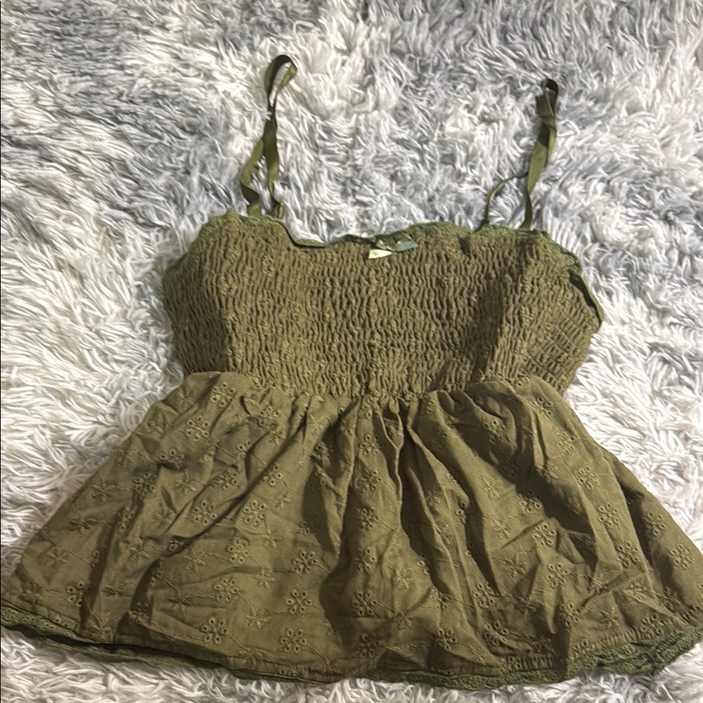 Olive Green Babydoll Tank Top